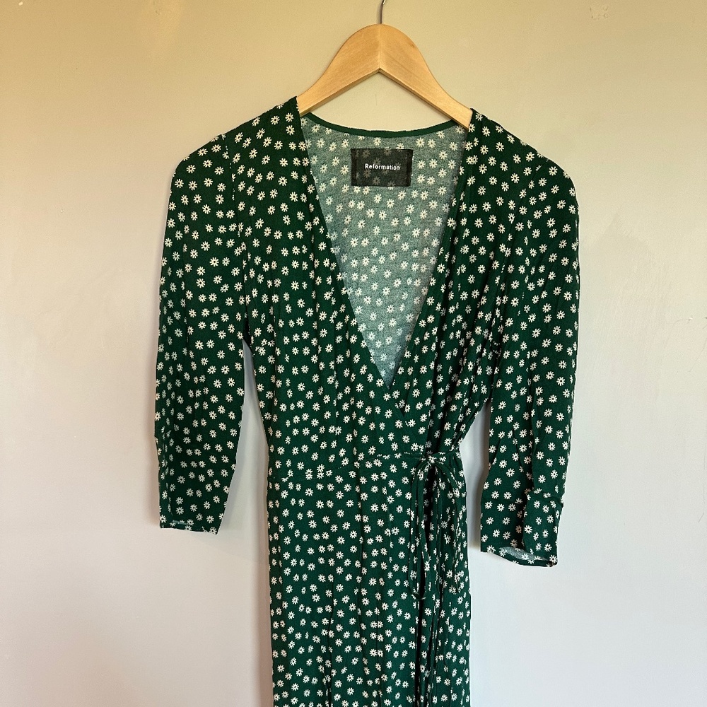 Reformation Floral Print Midi Length Dress